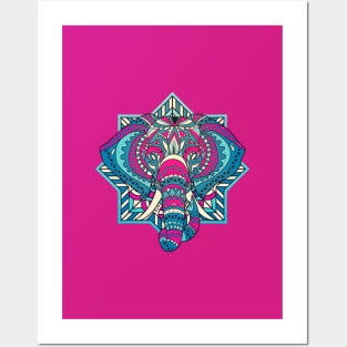 Elephant Mandala Posters and Art